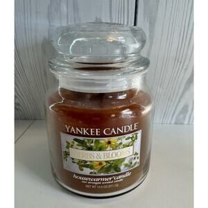 Yankee Candle Retired "HERBS & BLOOMS" 14.5 oz White Label Rare New